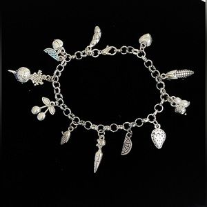 Farmers Market Charm Bracelet  Fruits Vegetable Charms